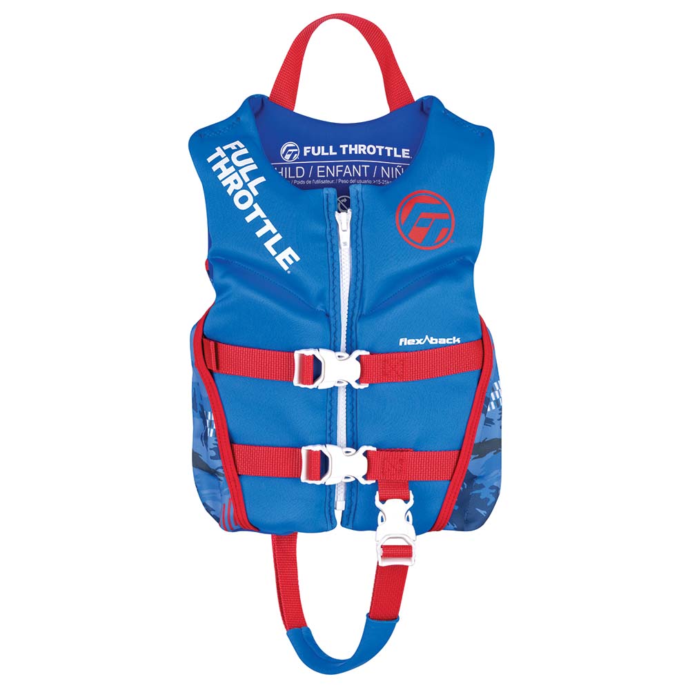 Full Throttle Child Life Jacket Rapid-Dry Flex - Back & Blue